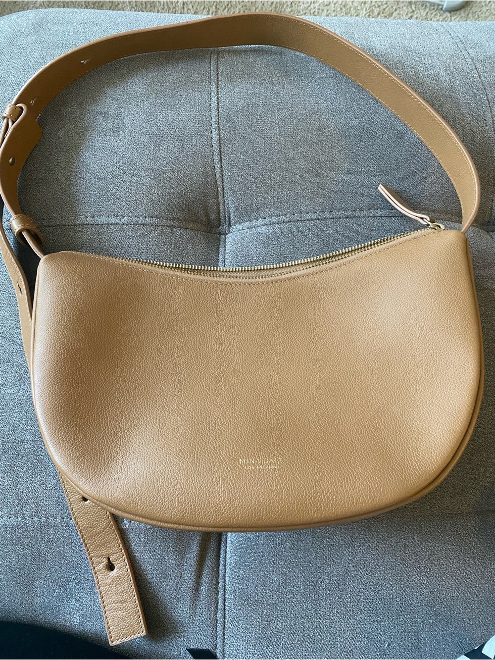 Tan Leather Shoulder Bag - Designer-Inspired Minimalist